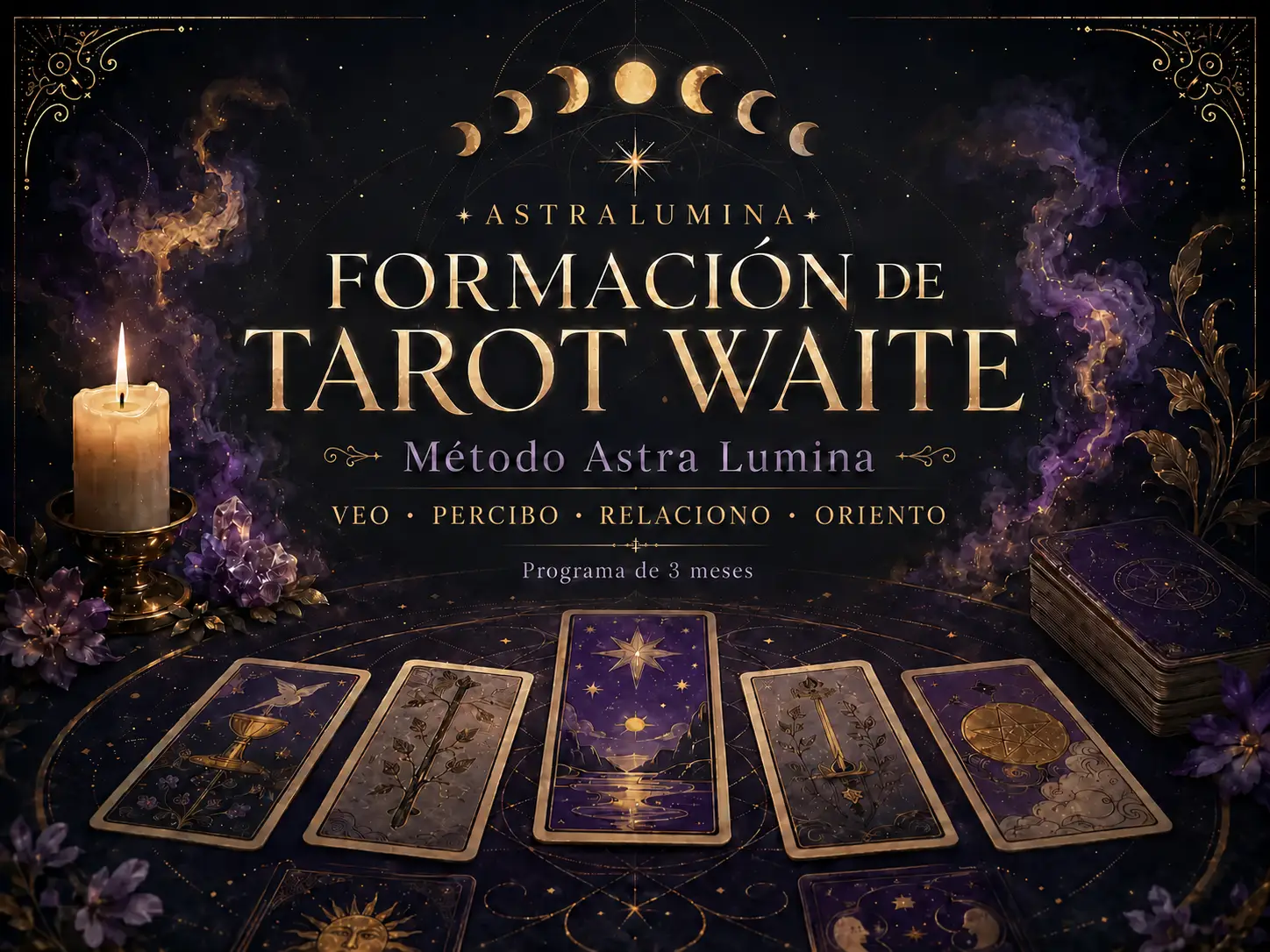 Formación Intensiva de Tarot Waite Smith · Programa de 3 meses · Método AstraLumina · AstraLumina 2026